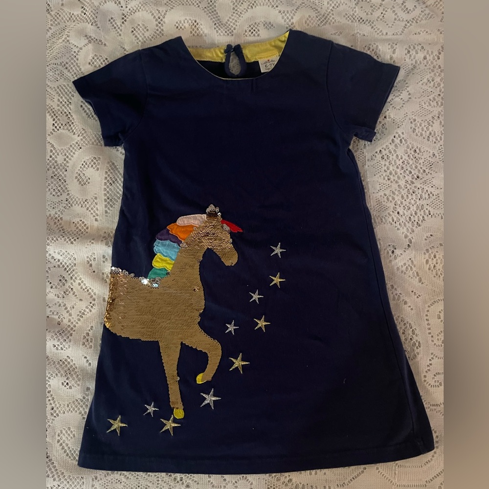 Girls Unicorn Dress 6-7
